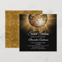 Sweet 16 Birthday Party Gold Disco Ball