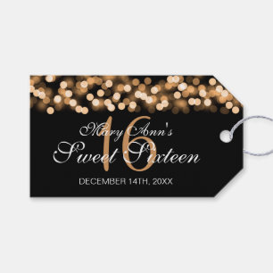 Sweet 16 Birthday Party Hollywood Glam Gold Gift Tags