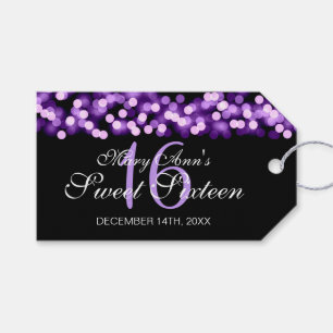 Sweet 16 Birthday Party Hollywood Glam Purple Gift Tags