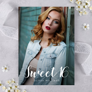 Sweet 16 Birthday Party Photo Invitation