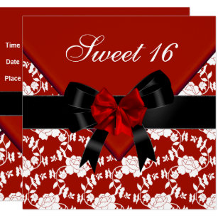 Red Gold Sweet 16 Invitations Zazzle Ca