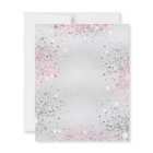 Sweet 16 birthday silver pink glitter invitation