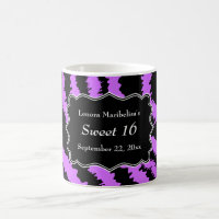 Sweet 16 Black and Purple Zebra Pattern