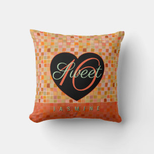 Sweet 16 black heart teen girl throw pillow