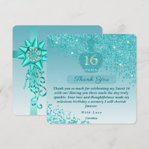 Sweet 16 Blue Azure Fragrance Studio Thank You Card