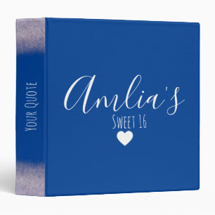 Sweet 16 Blue Pink Ombre Glitter Photo Binder