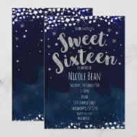 Sweet 16 Blue & Silver Starry Night Birthday Party