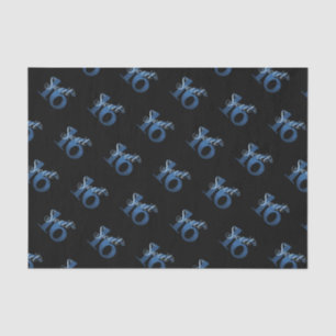 Sweet 16   Blue Watercolor and Faux Glitter Party Tissue Paper