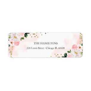 Sweet 16 Blush Watercolor Floral Return Adress