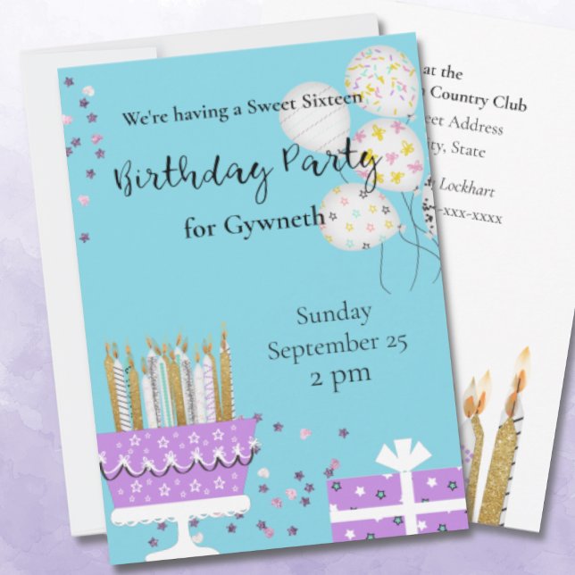 Sweet 16 bougies Anniversaire Invitation (Créateur téléchargé)
