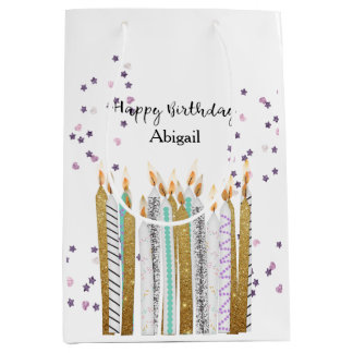 Sweet 16 bougies d'anniversaire Moyenne Sac cadeau