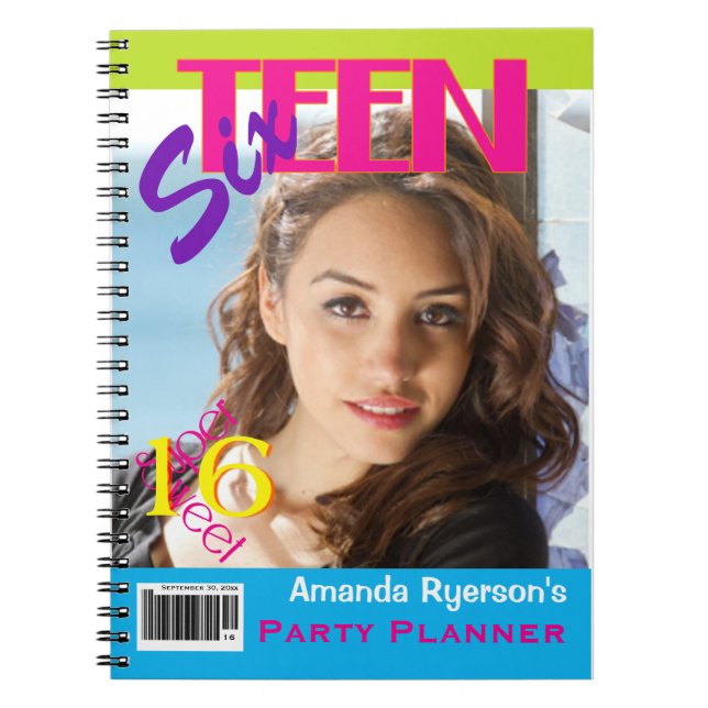 Sweet 16 Carnet du planificateur de fête avec phot (Devant)