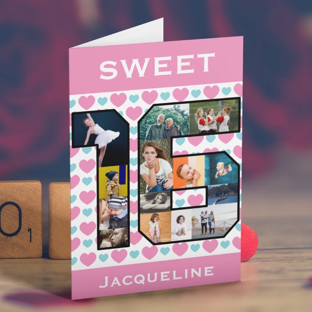 Sweet 16 Carte photo d'anniversaire (Créateur téléchargé)