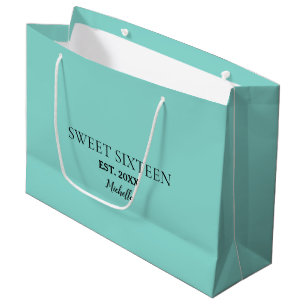 Sweet 16 Celebrate Big Birthday Tiara Party Large Gift Bag
