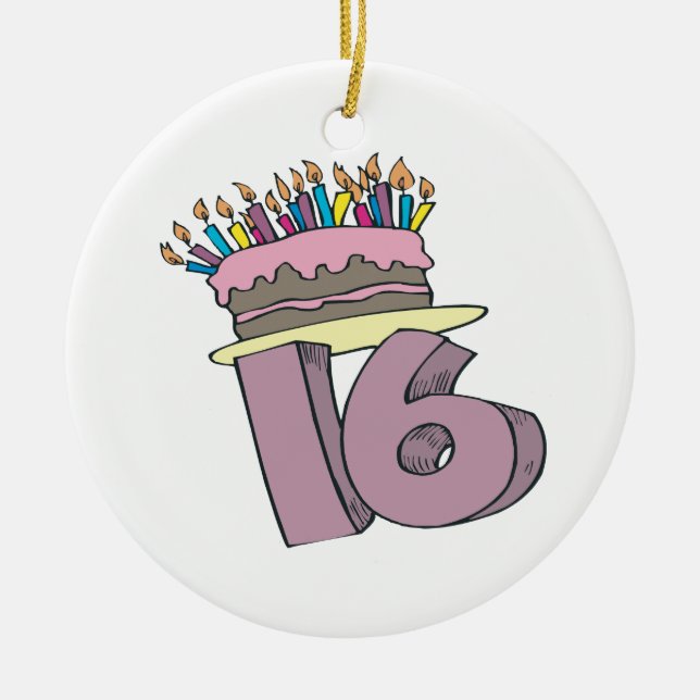 Sweet 16 ceramic ornament (Front)