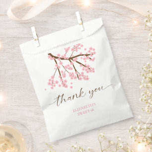Sweet 16 Cherry Blossoms Birthday Spring Floral Favour Bag