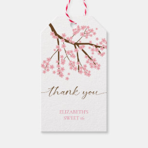 Sweet 16 Cherry Blossoms Birthday Spring Floral Gift Tags