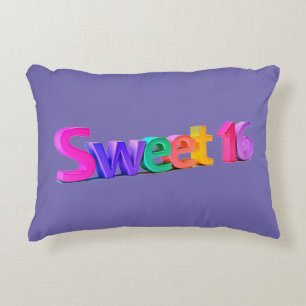 Sweet 16 colourful purple pillow. accent pillow