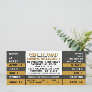 Sweet 16 Concert Ticket Invitation