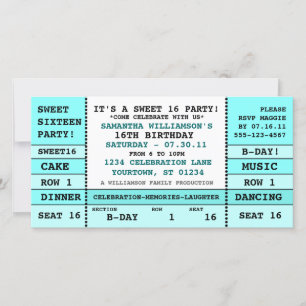 Sweet 16 Concert Ticket Invitation Photo Card