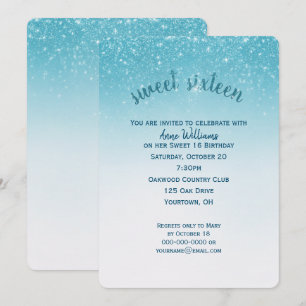 Sweet 16 Confetti Glitter Invitation