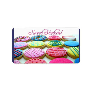 Sweet 16 cookie tray label