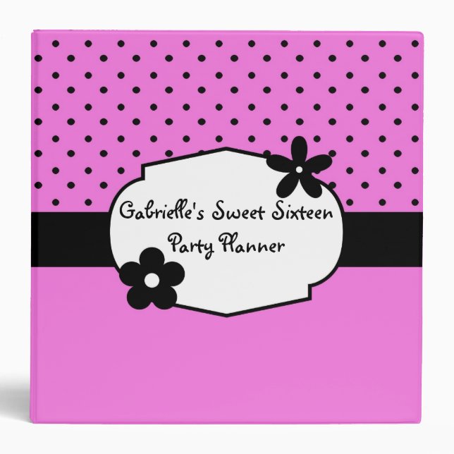 Sweet 16 Custom Birthday Party Planner Binder (Front)