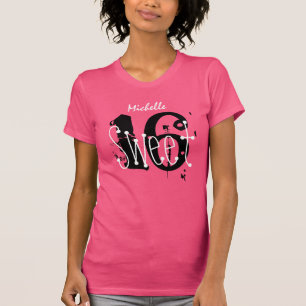 Sweet 16 Custom Name Birthday Gift Grunge Text V01 T-Shirt