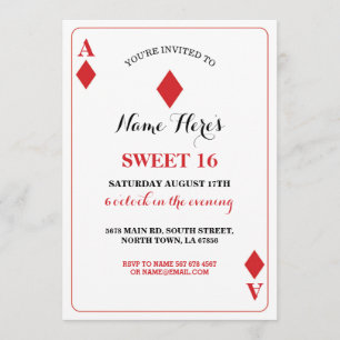 Sweet 16 Diamants Jouer Carte Vegas Anniversaire A