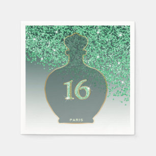 Sweet 16 Emerald Fragrance, Green Paris Boutique Napkin
