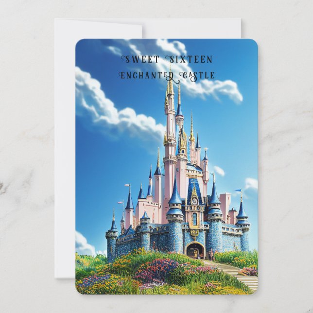 Sweet 16 Enchanted Castle   Invitation (Front)