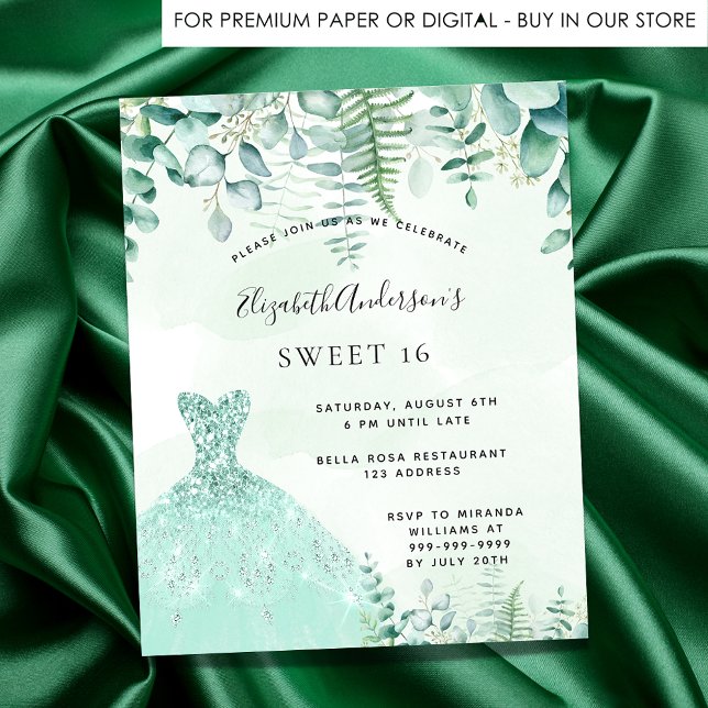 Sweet 16 enchantée robe de forêt invitation (Créateur téléchargé)