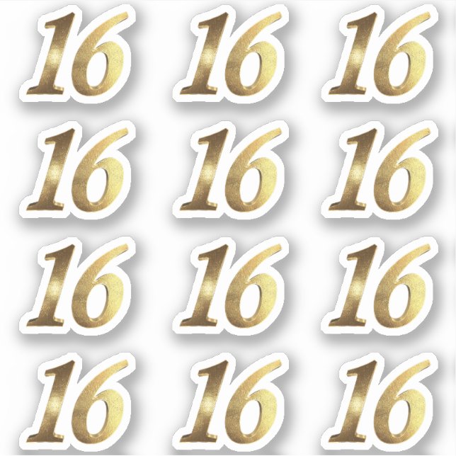 Sweet 16 Faux Gold 16th Anniversary (Front)