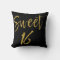 Sweet 16 Faux Gold and Black Foil Pillow