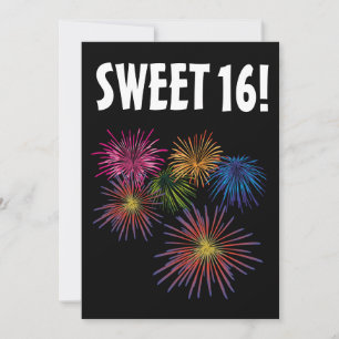 SWEET 16 FIREWORKS PARTY CUSTOM INVITATIONS