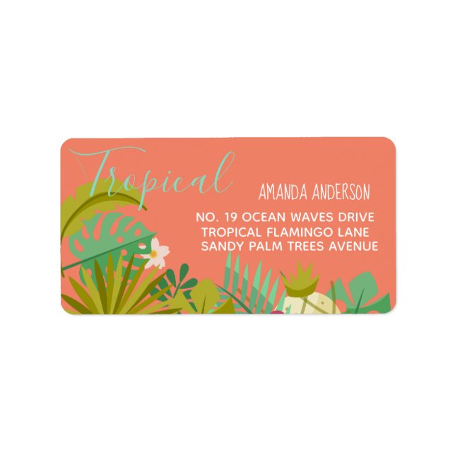 Sweet 16 Flamingo Luau Tropical 16th Birthday Label (Front)