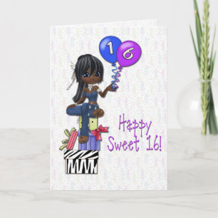 Sweet 16 Girl Dark Invitation