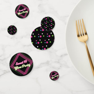 Sweet 16 Glow Party Table Confetti Birthday Decor