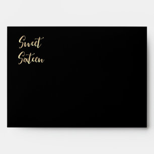 Sweet 16 Gold Address Printed on Back Envelope