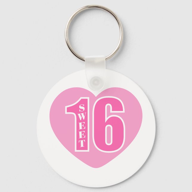 Sweet 16 (Heart) Keychain (Front)
