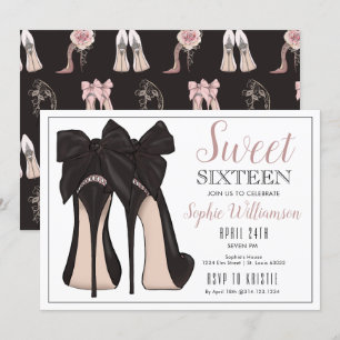Sweet 16 High Heel Invitation Anniversaire