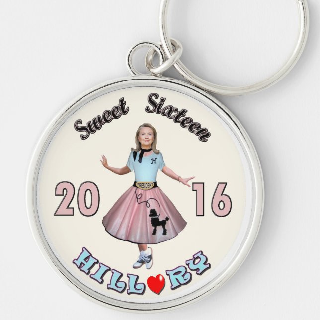Sweet '16 Hillary for President Keychain (Front)