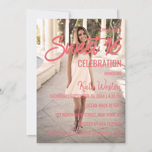 Sweet 16 Invitation Conception Modèle photo person (Devant)