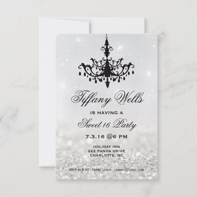 Sweet 16 Invitation de fête d'anniversaire | Chand (Devant)