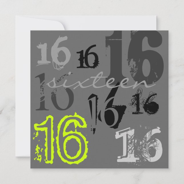 Sweet 16 Invitations de fête d'anniversaire (Devant)
