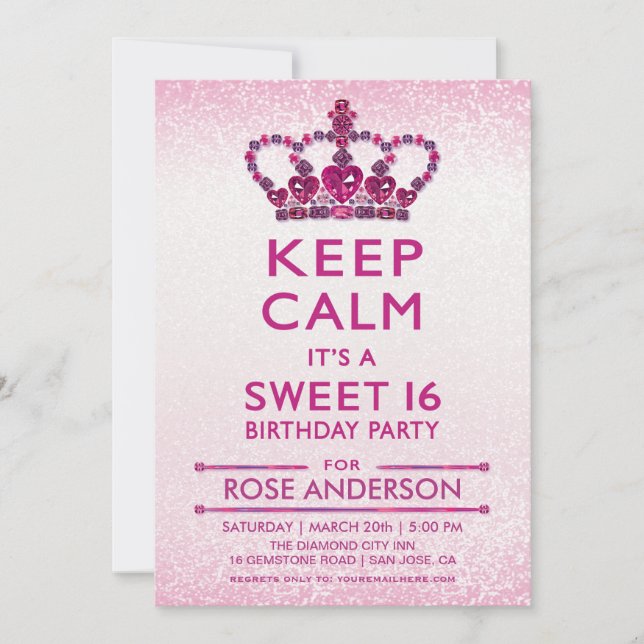 Sweet 16 Invitations | Gems, Jewels, Diamonds (Front)