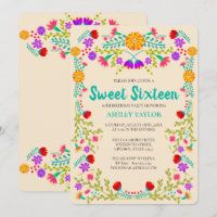 Sweet 16 Mexican Fiesta Champagne Floral Birthday