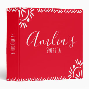 Sweet 16 Mexican Papel Picado Red Photo Binder