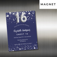 sweet 16 navy blue silver stars luxury
