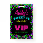 Sweet 16 Neon Glow Birthday Invitation VIP Pass